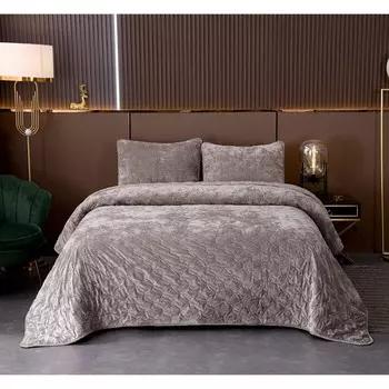 Комплект: покрывало 160х220 см, наволочка 50x70 см, цвет бежевый