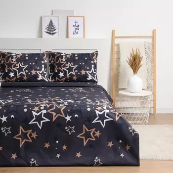 Комплект постельного белья Newday 1,5 сп "Звездопад" 147*215см,1 50*215см, 50*70см-1 шт, полисатин, 80г/м