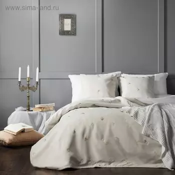 Комплект «Прайм»: покрывало 160 х 220 см, наволочка 40 х 40 см - 2 шт, цвет кремовый