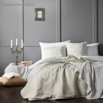 Комплект «Прайм»: покрывало 230 х 250 см, наволочки 45 х 45 см - 2 шт, кремовый