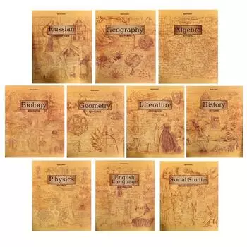Комплект предметных тетрадей 48 листов 10 предметов BRAUBERG "GOLD", метализирированный картон
