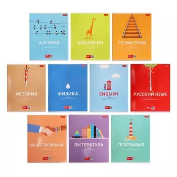 Комплект предметных тетрадей, 48 листов, 10 предметов "Ничего лишнего", обложка мелованный картон