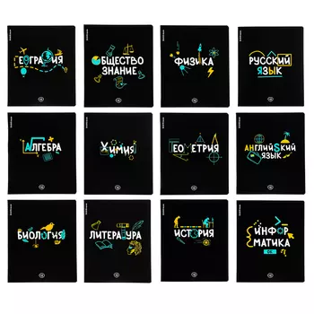 Набор предметных тетрадей 48 листов, ErichKrause Inscription, 12 шт.