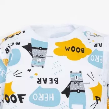 Комплект (распашонка, ползунки) для мальчика «Bear», цвет белый/голубой, рост 62 см