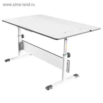 Комплект растущая парта-трансформер Polini kids City D2 с задней приставкой, 120x75 см, серый