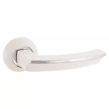 Комплект ручек RENZ DH 428-08 W/CP Ровиго, цвет белый/хром блест.