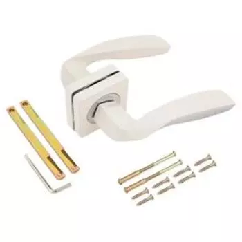 Комплект ручек RENZ DH 433-02 W/CP Анцио, цвет белый/хром блест.