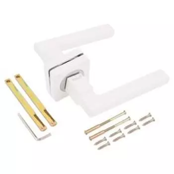 Комплект ручек RENZ DH 53-02 SW/CP Рим, цвет супер белый /хром блест.