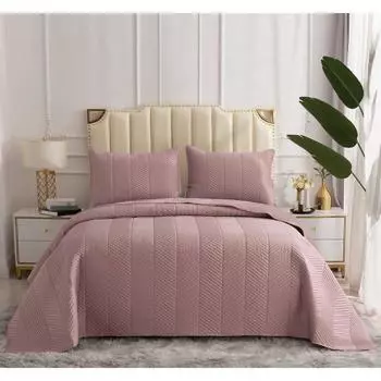 Комплект с покрывалом «Адонис», размер 230х250 см, 50х70 см - 2 шт, цвет пепельная роза