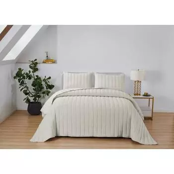 Комплект с покрывалом «Микаэль», размер 230х250 см, 50х70 см - 2 шт, цвет серый