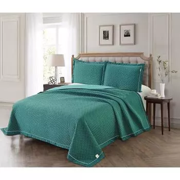Комплект с покрывалом «Молли», размер 160х220 см, 50х70 см, цвет малахит