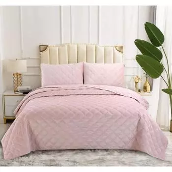 Комплект с покрывалом «Офира», размер 230х250 см, 50х70 см - 2 шт, цвет пудра