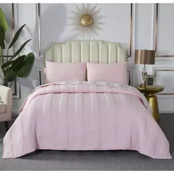 Комплект с покрывалом «Саломея», размер 230х250 см, 50х70 см - 2 шт, цвет пепельная роза