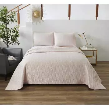 Комплект с покрывалом «Саванна», размер 160х220 см, 50х70 см, цвет пудра