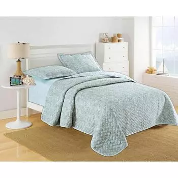 Комплект с покрывалом «Волна ундина», размер 160х220 см, 160х220 см, 50х70 см, цвет голубой
