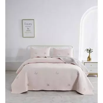 Комплект с покрывалом «Жаклин», размер 230х250 см, 50х70 см - 2 шт, цвет пудра