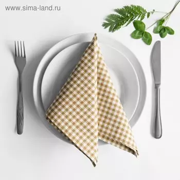 Комплект салфеток «Марси», размер 38 х 38 см - 4 шт, бежевый