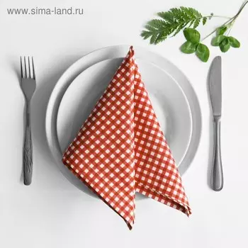 Комплект салфеток «Марси», размер 38 х 38 см - 4 шт, красный