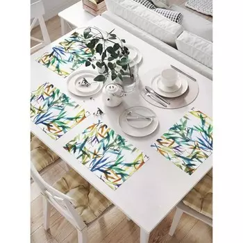 Комплект салфеток для сервировки стола «Краски листьев», прямоугольные, размер 32х46 см, 4 шт