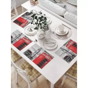 Комплект салфеток для сервировки стола «Эксурсия по Лондону», прямоугольные, размер 32х46 см, 4 шт