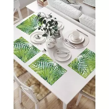 Комплект салфеток для сервировки стола «Ботанические тропики», прямоугольные, размер 32х46 см, 4 шт
