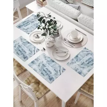 Комплект салфеток для сервировки стола «Мрамор», прямоугольные, размер 32х46 см, 4 шт