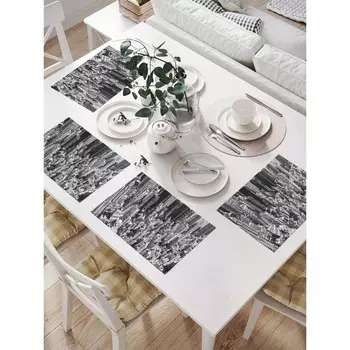 Комплект салфеток для сервировки стола «Городские небоскрёбы», прямоугольные, размер 32х46 см, 4 шт