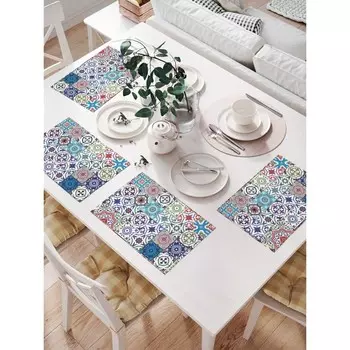 Комплект салфеток для сервировки стола «Цветочные вибрации», прямоугольные, размер 32х46 см, 4 шт