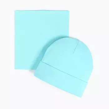 Комплект (шапка, снуд) для девочки, цвет мятный, размер 50-54