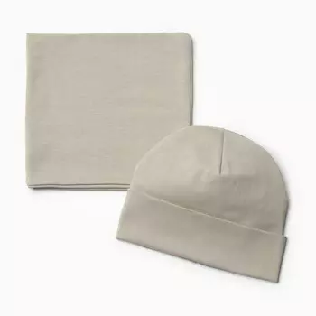 Комплект (шапка, снуд) для девочки, цвет оливковый, размер 52-54