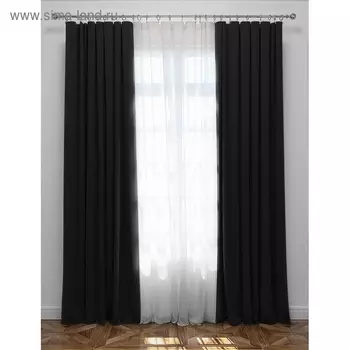 Комплект штор, 240 х 270 см, вуаль 500 х 270 см, чёрный