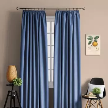 Комплект штор «Блэк», размер 2х145х270 см, цвет синий