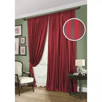 Комплект штор Briksent-S, размер 440 см х 270 см, тюль - 450х270 см, цвет красный