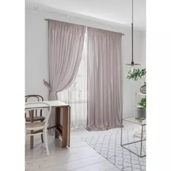 Комплект штор Briksent-S, размер 440 см х 270 см, тюль - 450х270 см, цвет розовый