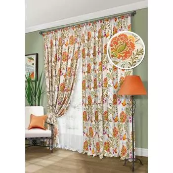 Комплект штор Casandra-S, размер 552х270 см, тюль - 600х270 см