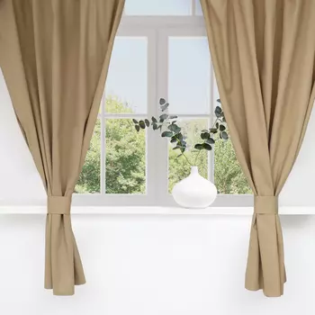 Комплект штор для кухни с подхватами Этель Kitchen, бежевый, 150180 см - 2 шт.