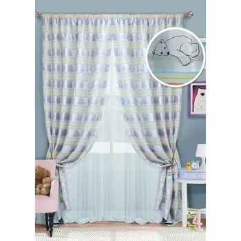 Комплект штор для детской Alaska-S, размер 272х275 см, тюль - 300х275 см