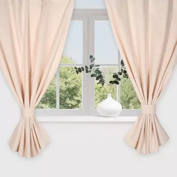 Комплект штор для кухни Этель Magnifica, 140180 см-2 шт., подхваты 2 шт., лён 100%,180 г/м