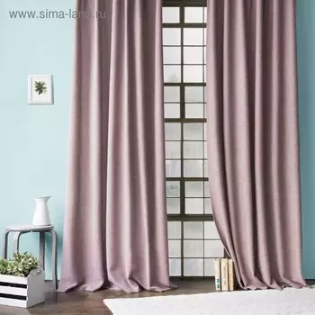 Комплект штор «Джерри», размер 140 х 270 см - 2 шт, подхват - 2 шт, цвет пудровый