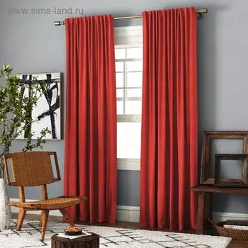Комплект штор «Ибица», размер 200 х 270 см - 2 шт, подхват - 2 шт см, цвет терракотовый