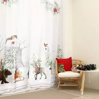 Комплект штор "Этель" Новогоднее чудо145*260 см-2 шт, 100% п/э, 140 г/м2
