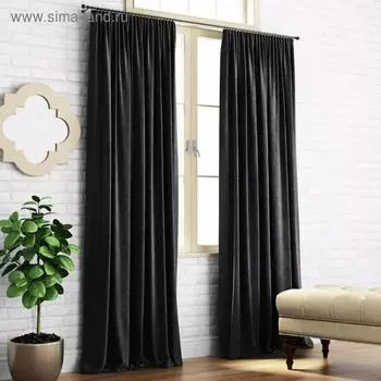 Комплект штор «Ким», размер 140 х 270 см - 2 шт, чёрный