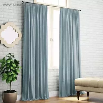 Комплект штор «Ким», размер 200 х 270 см - 2 шт, серо - голубой