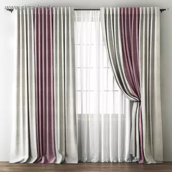 Комплект штор «Кирстен», размер 170 х 270 см, кремовый / розовый