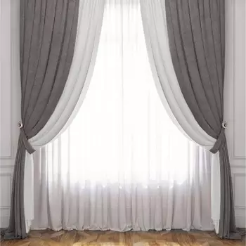 Комплект штор «Латур», бело - голубой