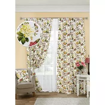 Комплект штор на тесьме Sun Luly-ST, размер 280х280 см, тюль - 300х280 см