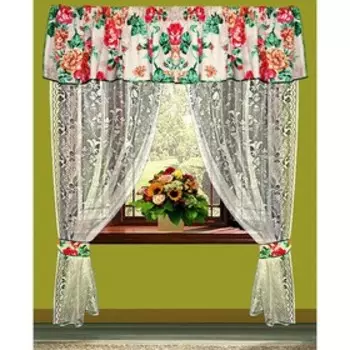 Комплект штор, размер 150 250 см - 2 шт, ламбрекен 40 300 см