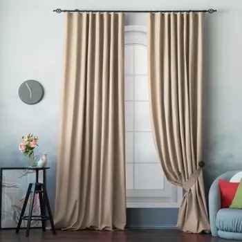 Комплект штор с подхватами «Билли», размер 170x270 см, цвет серо-бежевый, 2 шт