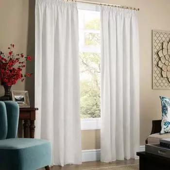 Комплект штор «Софт», размер 145 х 270 см - 2 шт, подхват - 2 шт, белый