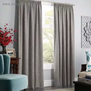 Комплект штор «Софт», размер 240 х 270 см - 2 шт, подхват - 2 шт, светло - серый